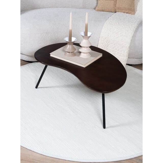 Vloerkleed Scott Wit Rond ø200 cm - Wol Platgeweven Vloerkleed – Japandi / Tijdloos Modern Design