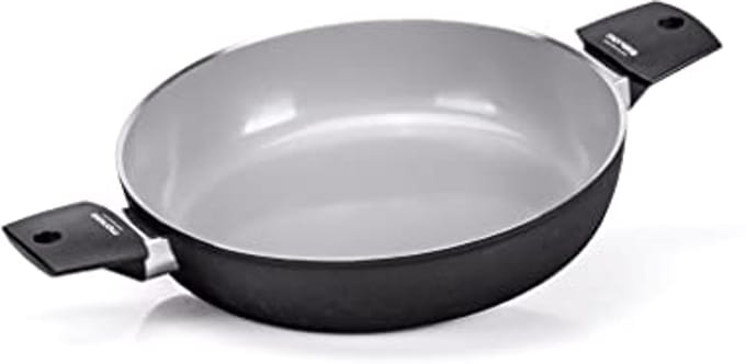Kookpan 28 cm met natuurlijke coating voor inductie