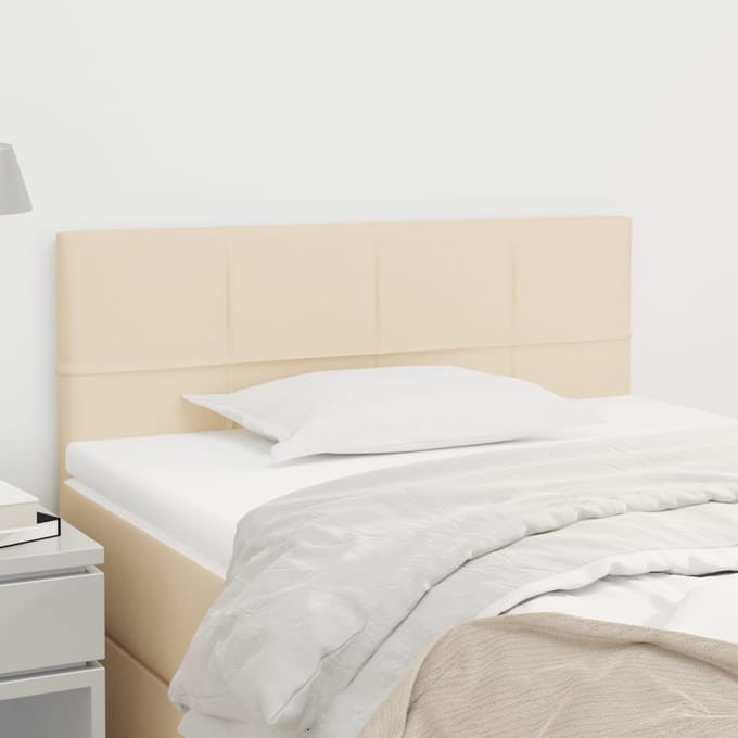 vidaXL - Hoofdbord - 80x5x78/88 - cm - stof - crèmekleurig