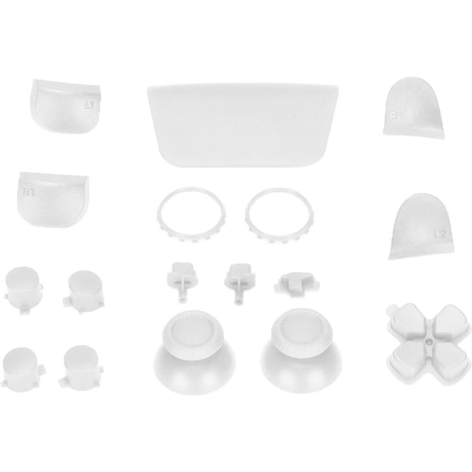 Boutons de remplacement L2 R2 Ensemble complet de boutons Kit de réparation de boutons de remplacement pour manette PS5Rose blanc