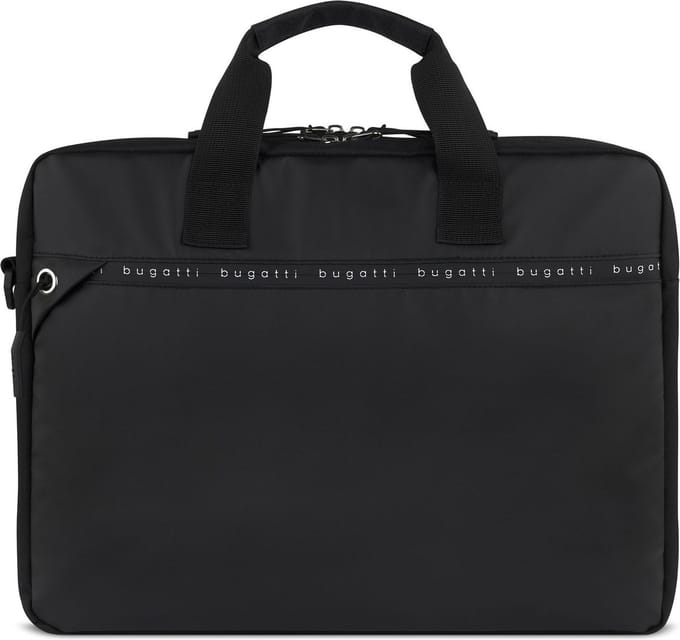 bugatti Laptoptas Schoudertas met laptopvak Blanc DeLight Briefcase Black Zwart