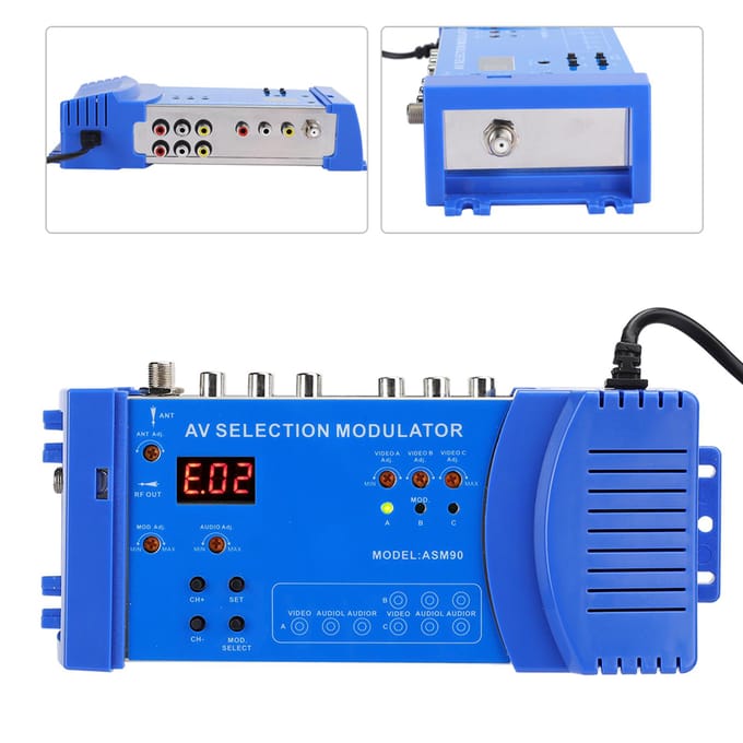 ASM90 Digitale Huishoudelijke Modulator AV Optionele Modulator VHF UHF PAL Standaard Draagbare Converter voor EU Plug blue