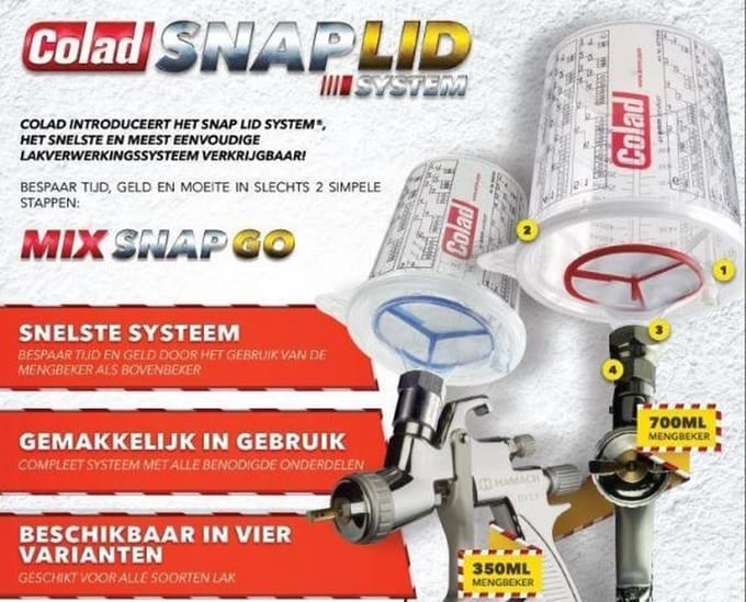 COLAD Snap Lid System 700ml 130 micron 50 Lids + mengbekers