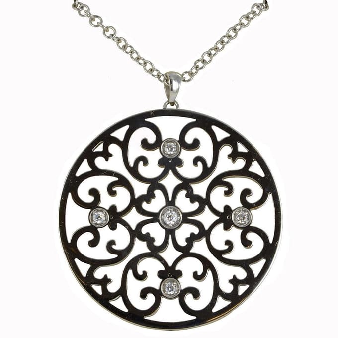 Quiges - RVS Ketting met Munthanger Bloemen - ECO006