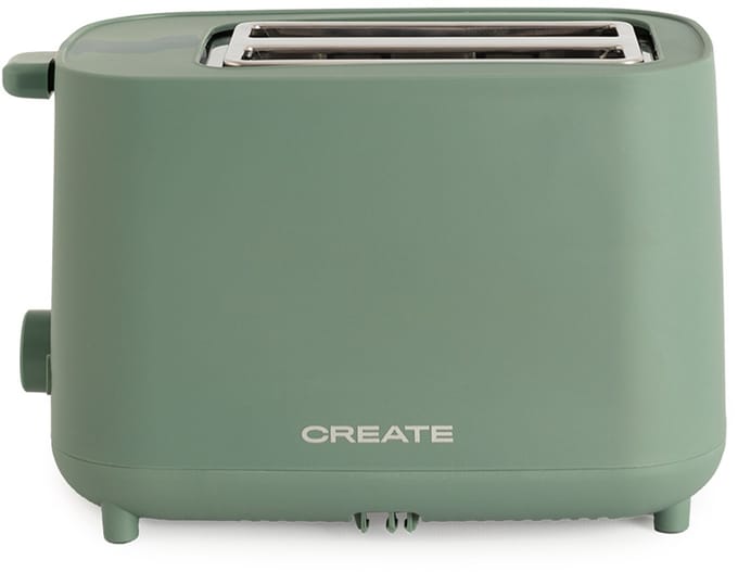 CREATE - Broodrooster van 750 W - Met beveiligingssysteem - Zes vermogensniveaus - Sage - TOAST STUDIO