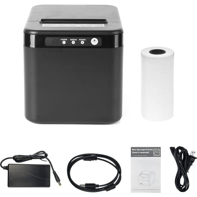 80mm Bonprinter ESCPOS Thermische Printer Desktop Direct Print USB+LAN-verbinding Hoog US