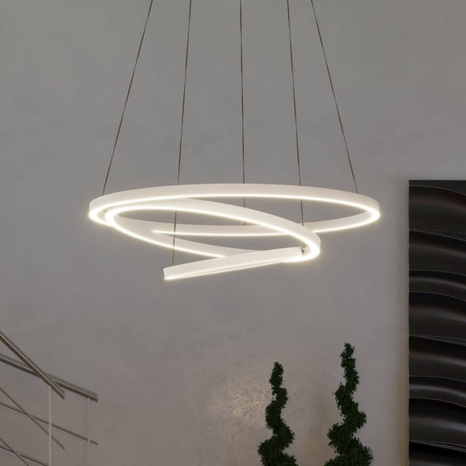 EGLO connect.z Lobinero-Z Smart Hanglamp - Ø 58 cm - Wit - Instelbaar wit licht - Dimbaar - Zigbee