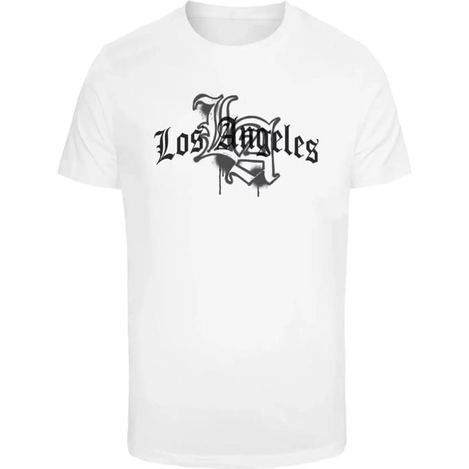 Mister Tee - LA Wording Heren Tshirt - M - Wit