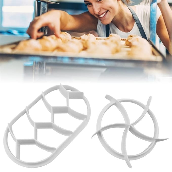 2 STUKS Deegpersvorm Set Bakken Broodjes Vorm Plastic Gebakssnijders blauw