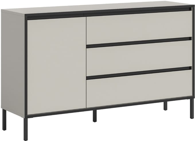Tron dressoir 1 deur, 3 lades kasjmier decor.