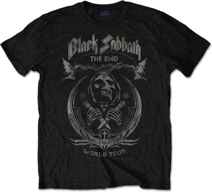 Black Sabbath - The End Mushroom Cloud Heren T-shirt - L - Zwart