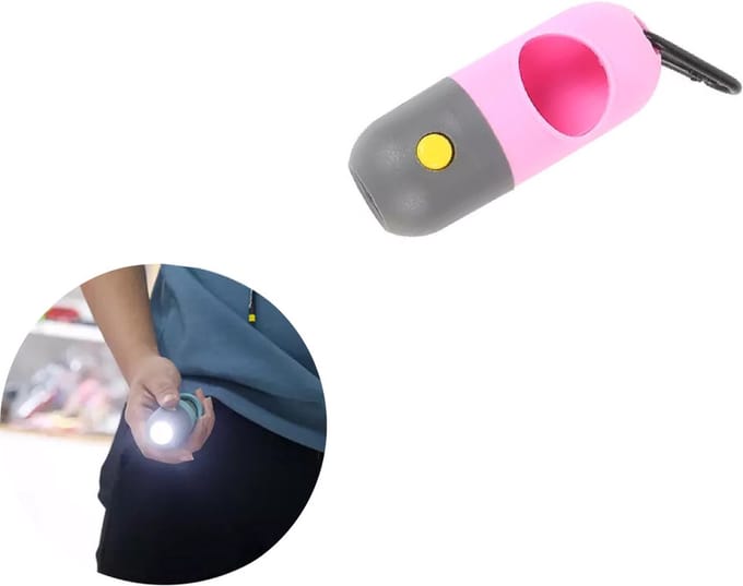 Femur - Hondenpoepzakjeshouder - Dispenser - LED-licht - ROZE