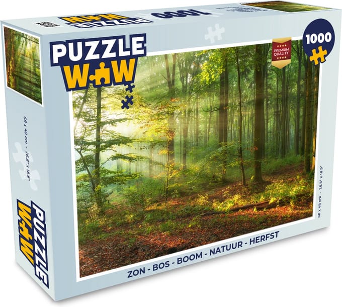 Puzzel Zon - Bos - Bomen - Natuur - Herfst - Legpuzzel - Puzzel 1000 stukjes volwassenen