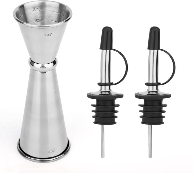 Dailygoods - Professionele Cocktail Jigger - Roestvrijstalen Drankmaat met Schenktuiten