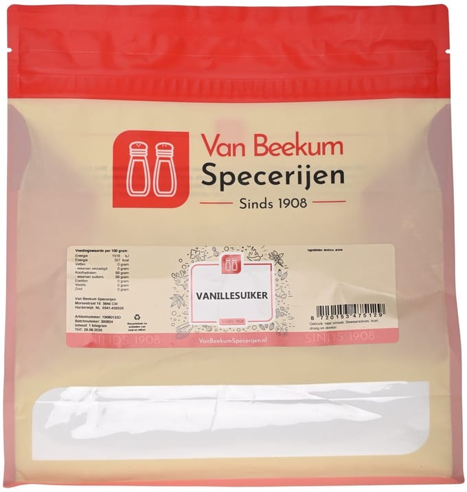 Van Beekum Specerijen - Vanillesuiker - 1 KG (hersluitbare stazak)