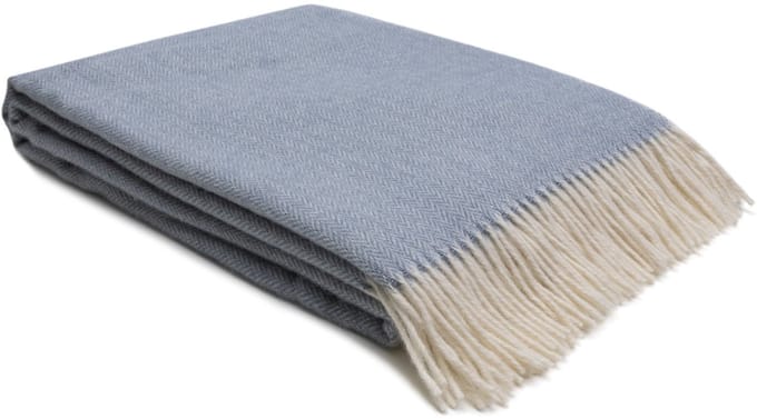 WOOOL Plaid - Zelandia (Lichtblauw) - 140x200cm - 100% Wol