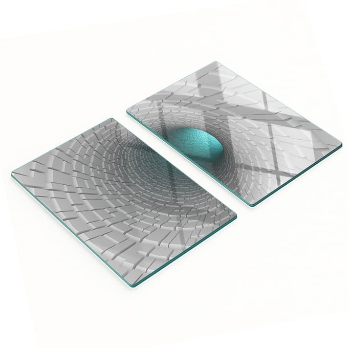 Multifunctionele decoratieve keukenplanken van gehard glas, 3D-formaat, 2x40x52 cm