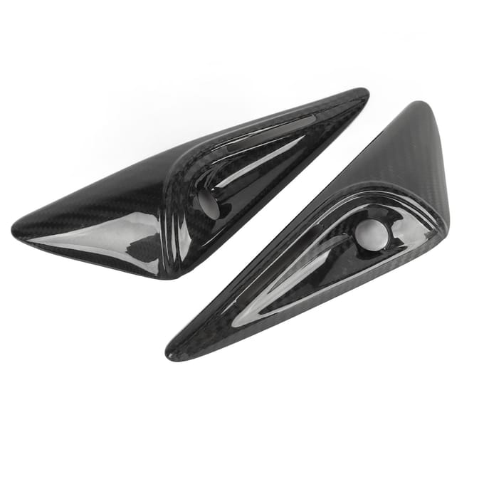 2 STuks Zijspatbord Camera Ventilatiekap Sierlijst Koolstofvezel UV-bestendig Vervanging Voor Tesla Model S black