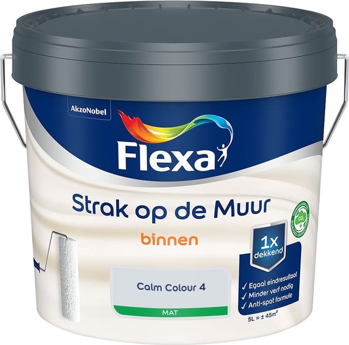 Flexa - Strak Op De Muur Binnen Mat - Calm Colour 4 - Mengverf - 5 L