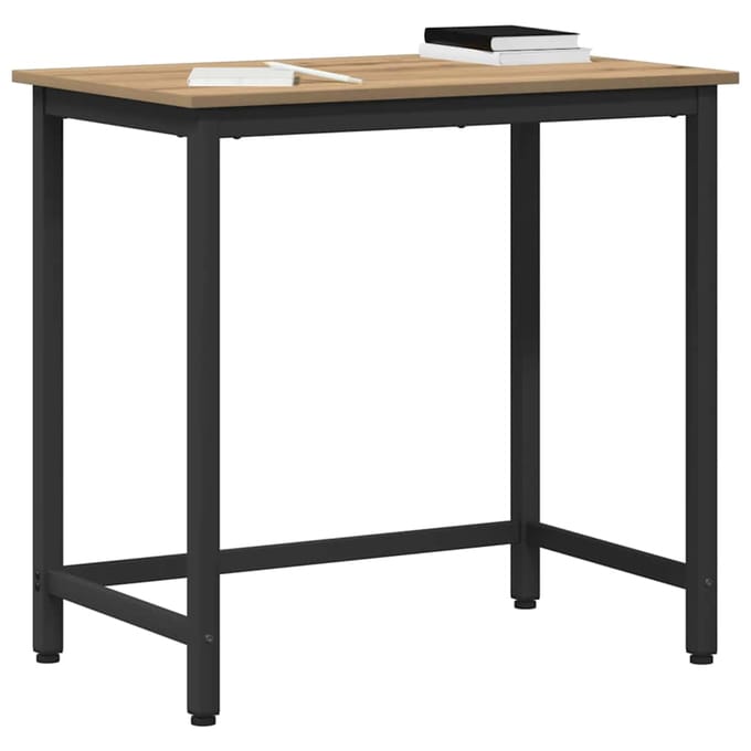 vidaXL - Tafel - Artisan - Eiken - Engineered - hout - en - staal - 100 - x - 50 - x - 76,5 - cm