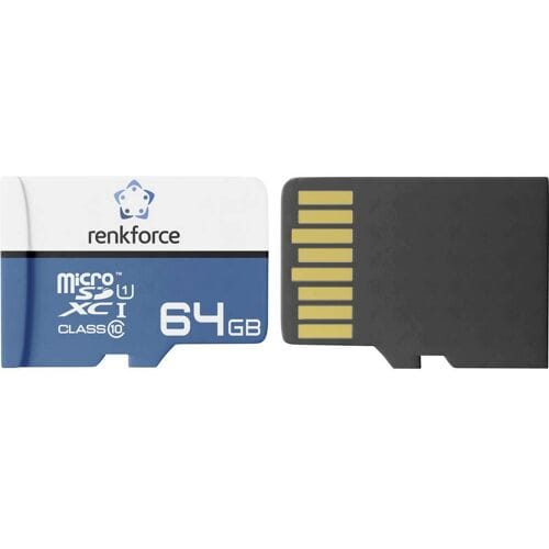 Renkforce RF-mSDXC-64GB microSDXC-kaart 64 GB Class 10, UHS-Class 1, UHS-I Incl. SD-adapter