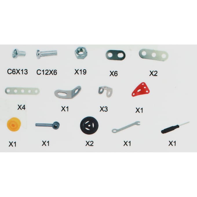 Constructieset voertuigen metaal 4 assorti