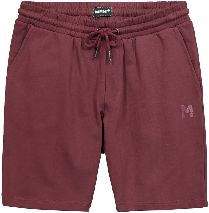Men Plus - Heren - Sweatbermuda basic elastische tailleband - Pruim - Maat L