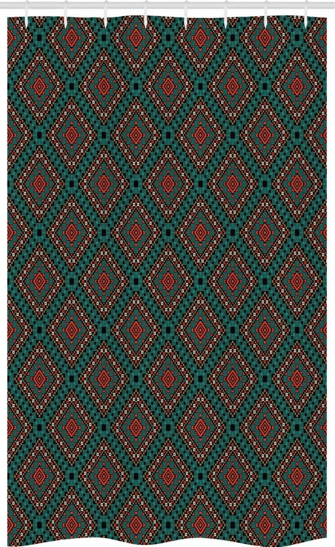 ABAKUHAUS douchegordijn – 120x180 cm – Retro ontwerp, 100% polyester