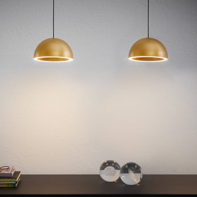 LOOM DESIGN LED hanglamp Curve goudkleurig aluminium Ø 14 cm