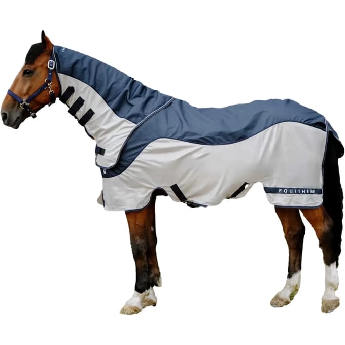 Paardenvliegendeken met halsdekking Equithème Tyrex Combofly 600D