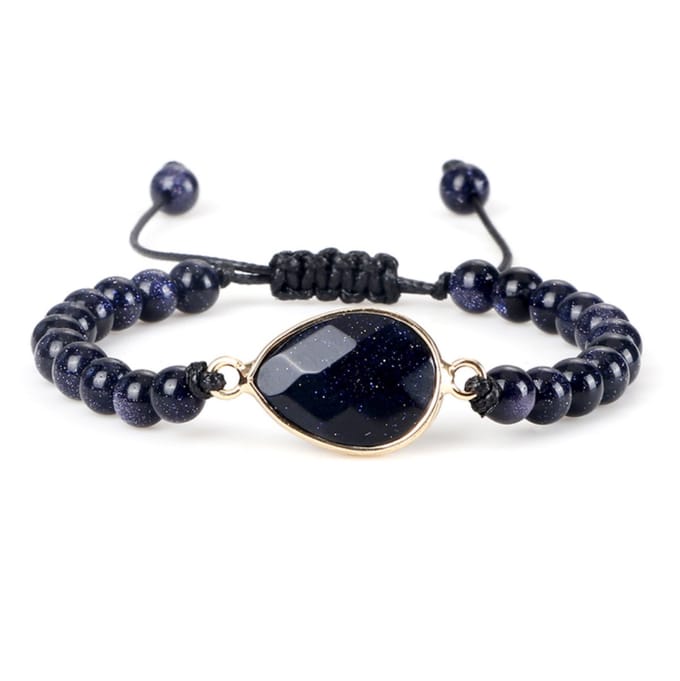 Marama - armband Indigo Sandstone - verstelbaar - damesarmband - donkerblauw - edelsteen