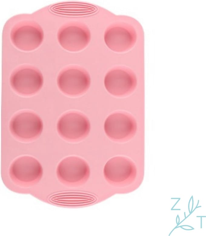 ZijTak - Mini muffin per 12 - Cupcake - Cake - Taart - Gebak - Bakken - Silicone - Roze