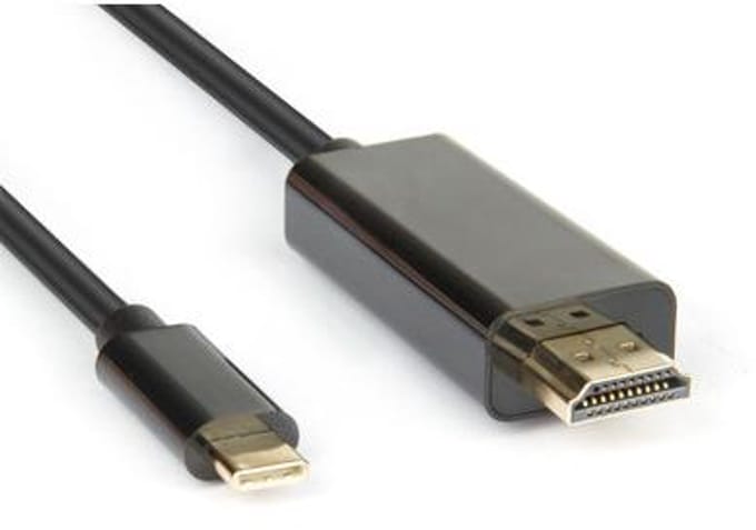 Hamlet XVAUC-HDM4K20 video kabel adapter 2 m USB Type-C HDMI Type A (Standaard) Zwart