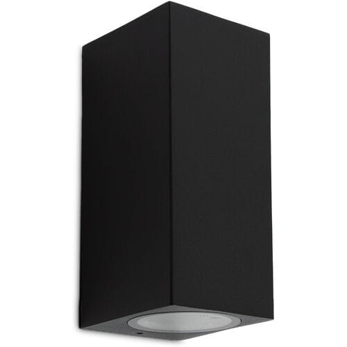 KS Verlichting Geo Up en Down Muurlamp Zwart met Lichtsensor LED