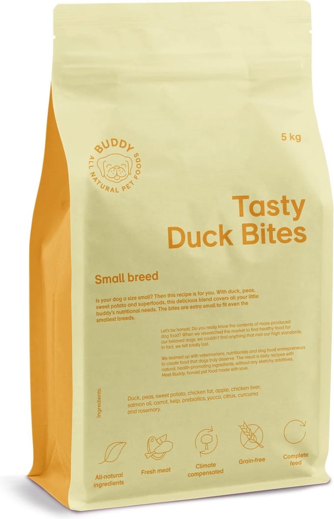 BUDDY ALL NATURAL PET FOODS Buddy's heerlijke stukjes eendenvlees 5 kg