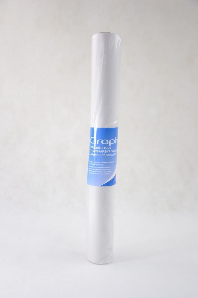 Calqueerpapier Rol - Overtrekpapier Tekenpapier - Technisch Tekenen Schetsen - Chloorvrij Gebleekt - 37.5 cm x 20 m - Transparant