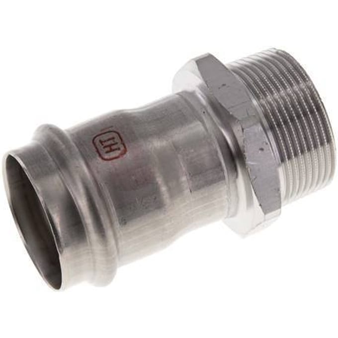Perskoppeling - 42mm Persmof & R 1-1/2'' Buiseinde - RVS