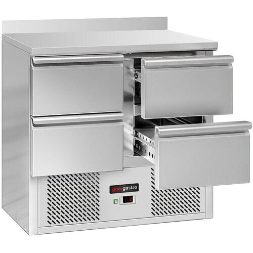 GGM Gastro Kühltisch ECO - 900x700mm - 4 Schubladen - Aufkantung