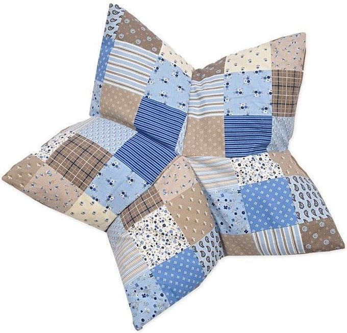 Sterkussen Patchwork Blauw - 70 x 70 x 25 cm