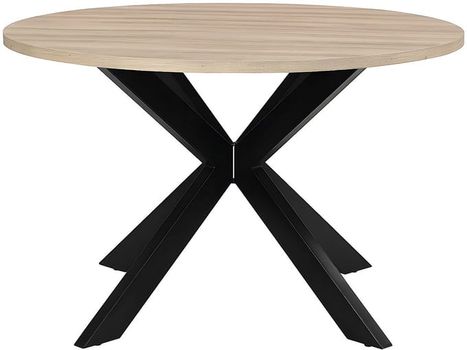 Vente-unique Eettafel TILKI - 4 personen - MDF en metaal - Eiken en zwart