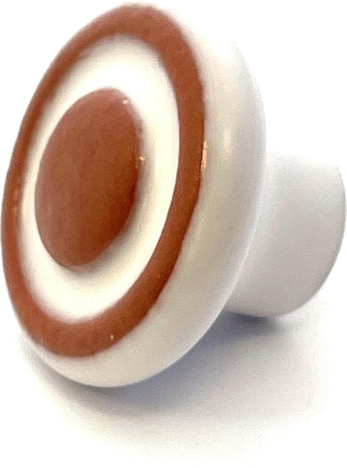 AVENUE decoration meubelknop - model "Tournee" - Ø 35 mm - terracotta wit