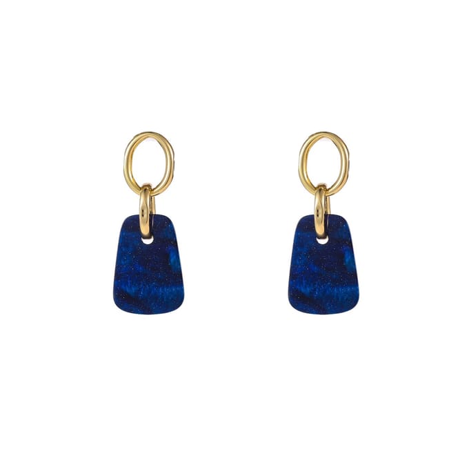 Go Dutch Label Oorknoppen Square Dangle Blauw
