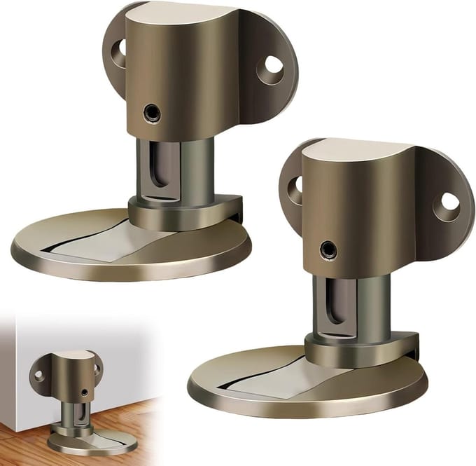 Magnetische Deurstopper - Deurhouder Deurvanger - Deur Dempen - Verborgen Inbouw - 2 stuks - Koper