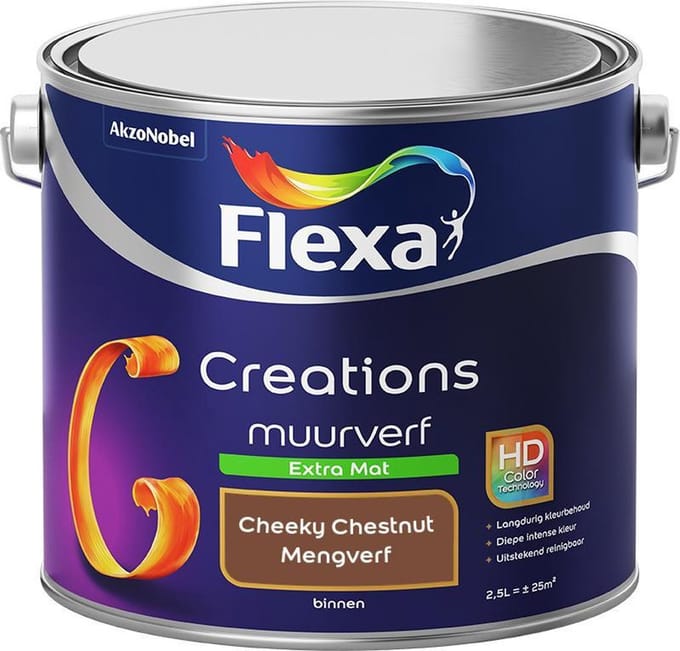 Flexa - Creations Muurverf Extra Mat - Cheeky Chestnut - Mengverf - 2,5 L