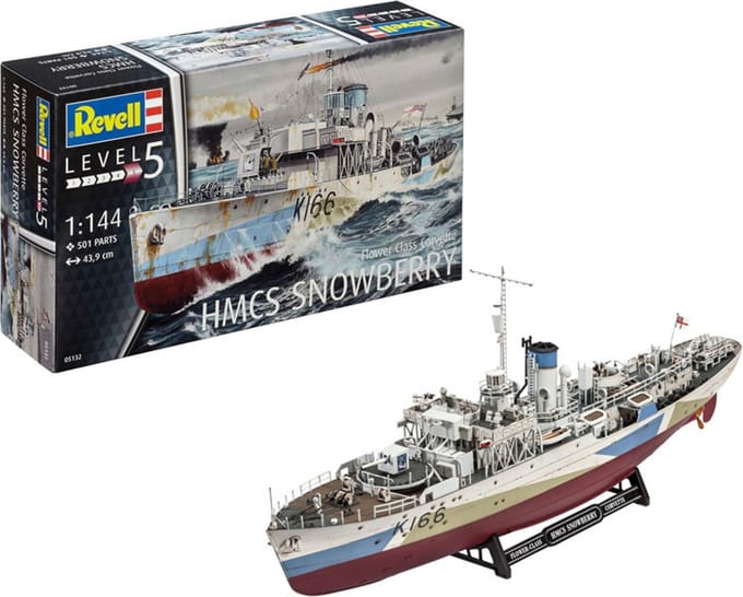 Revell Modelbouwpakket Militaire voertuigen - 05132 Flower Class Corvette - HMCS Snowberry Plastic - 1:144 - Modelbouw