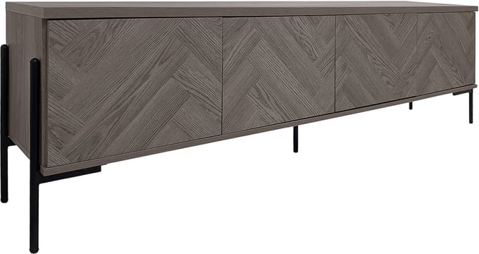 Charlene-Lowboard - 4-Deurs - Wit Visgraat