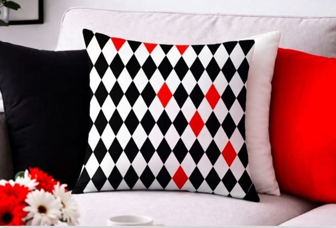 Modern Geometry Collection Kussenhoes – Red Edition - 45x45 cm