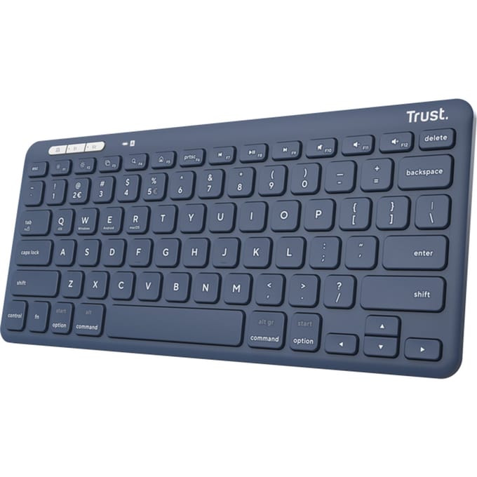 Trust Lyra toetsenbord Universeel RF-draadloos + Bluetooth QWERTY Amerikaans Engels Blauw