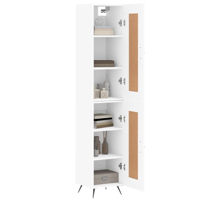 vidaXL - Hoge - kast - 34,5x34x180 - cm - bewerkt - hout - wit