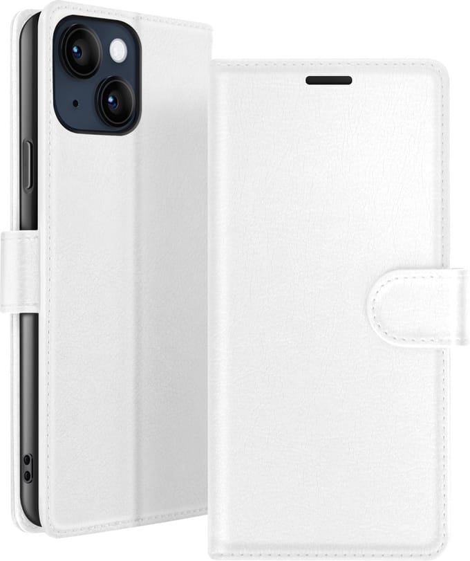 Zanae, Hoesje geschikt voor iPhone 14 Plus - Wallet Case & Magneetsluiting, Wit